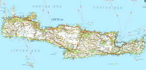 Детальная карта острова Крит