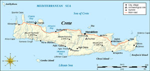 Общая карта острова Крит